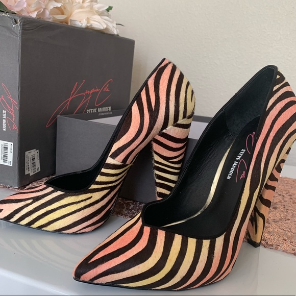 Excit Pink White Keisha Cole by Steve Madden Sz 8 - Picture 3 of 7